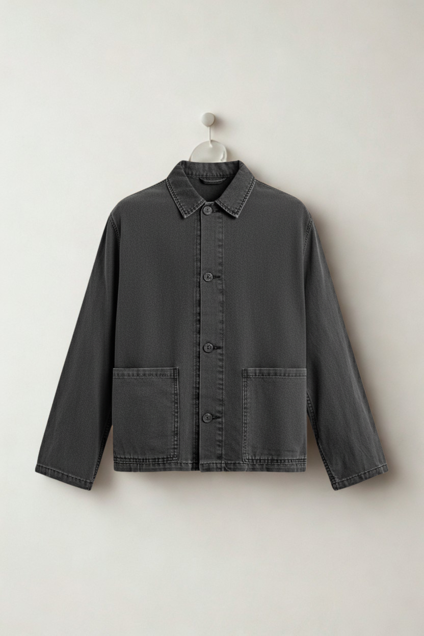 WASHED COTTON/LINEN OVERSHIRT